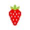 Strawberry pixel art isolated. Berry 8bit. Vector illustrationÂ 8 bit